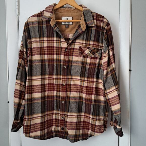 Legendary Whitetails Other - Legendary Whitetails Brown Plaid Long Sleeve Button Down Men's Larege
